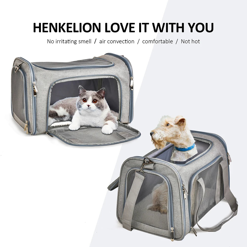 Bolsa de transporte para perros Mochila blanda para gatos Bolsas de viaje para perros Transporte aprobado por aerolíneas para perros pequeños Gatos Extrovertidos