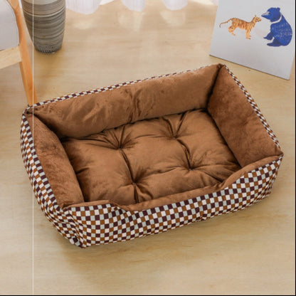 HeavyLuxeDog ™ Cozy Square Plush Pet Sofa Bed