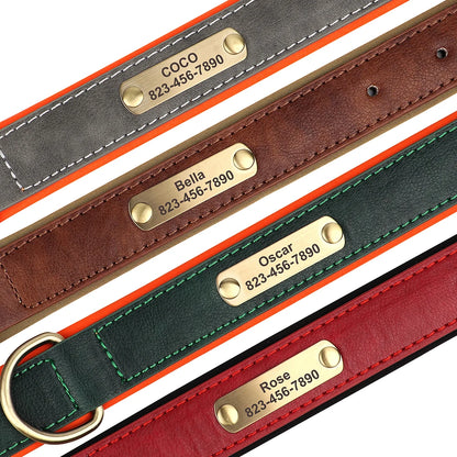 HeavyLuxeDog ™ Custom Engraved PU Leather Dog Collar