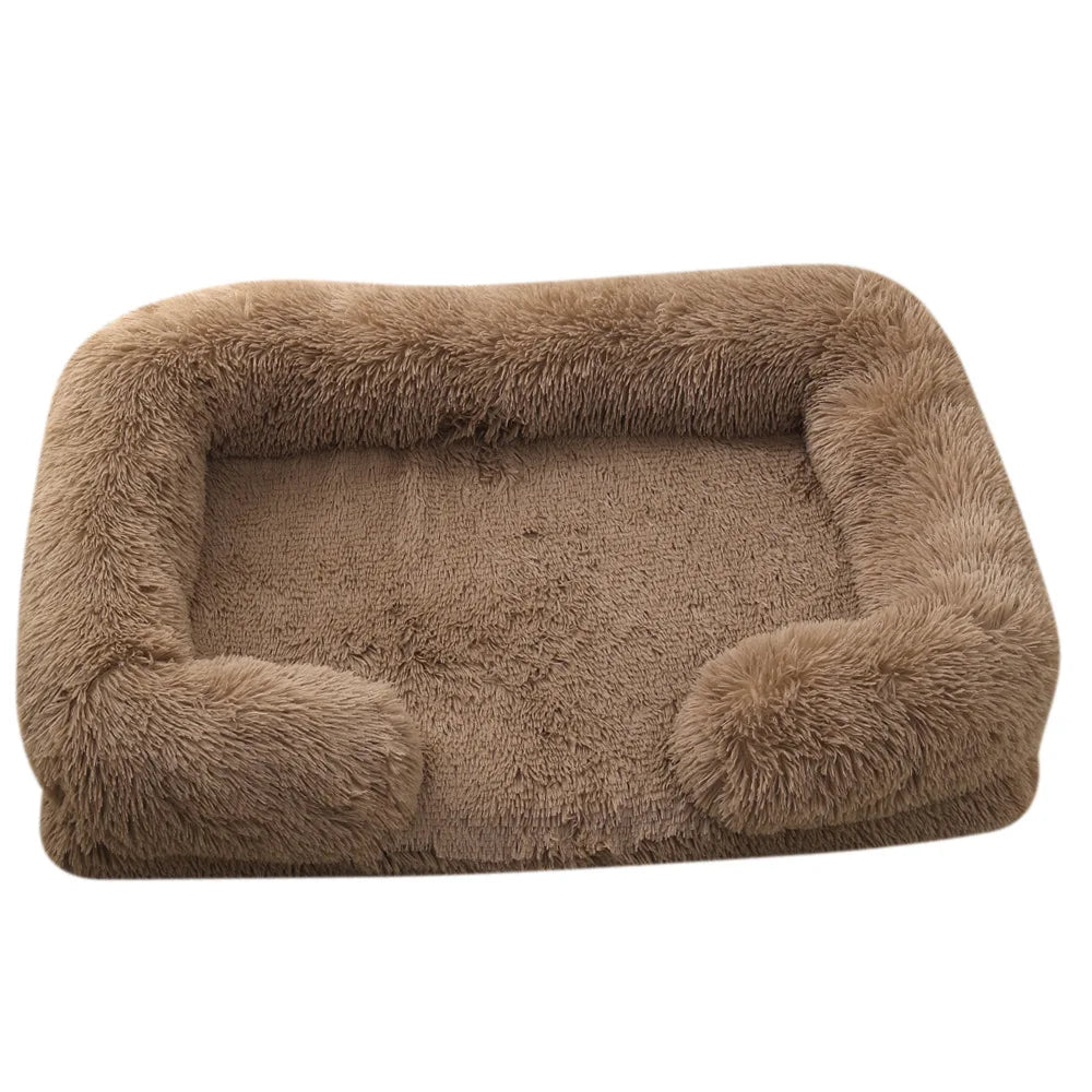 Sofá cama cálida de invierno para perros grandes, cojín de felpa para gatos, cama gruesa para perros, cojín antideslizante para gatos, accesorios para mascotas