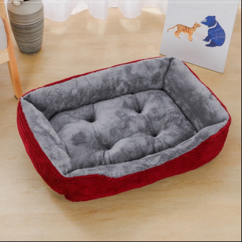 HeavyLuxeDog ™ Cozy Square Plush Pet Sofa Bed