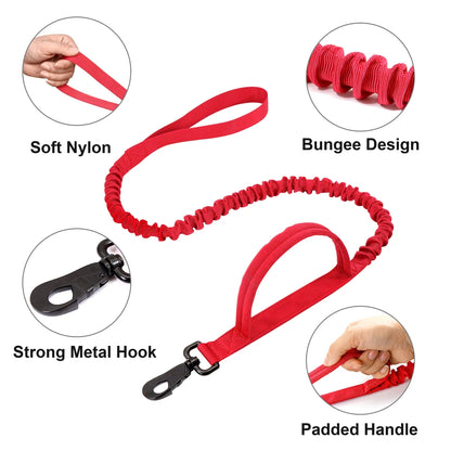 HeavyLuxeDog ™ Heavy-Duty Tactical Dog Collar & Bungee Leash Set