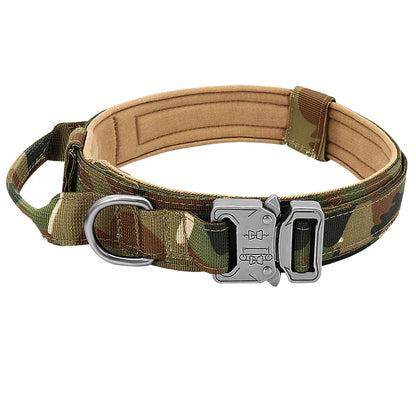 Collar táctico militar duradero para perros, juego de correa elástica, collar de entrenamiento de nailon para caminar para perros medianos y grandes, pastor alemán