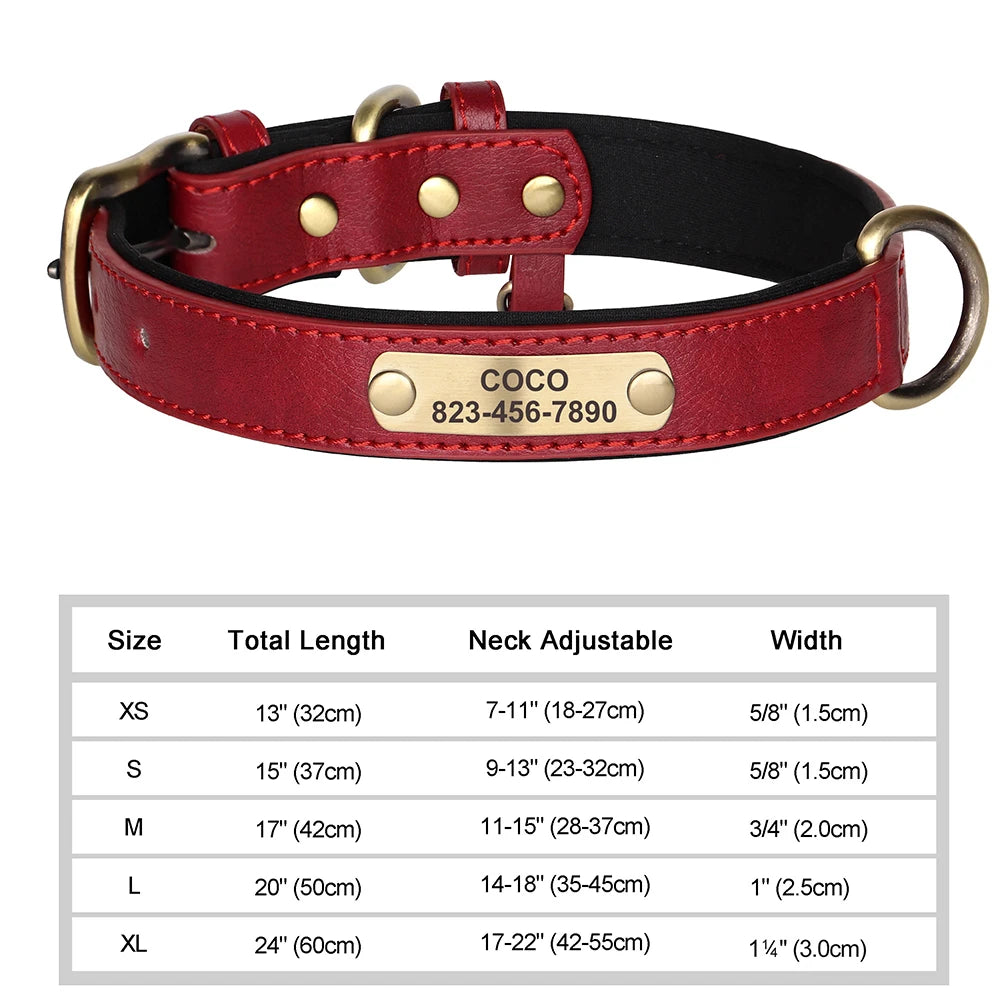 HeavyLuxeDog ™ Custom Engraved PU Leather Dog Collar