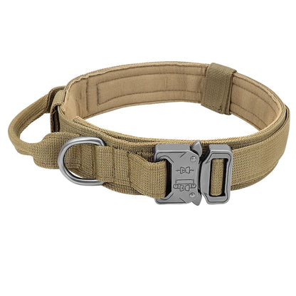 Collar táctico militar duradero para perros, juego de correa elástica, collar de entrenamiento de nailon para caminar para perros medianos y grandes, pastor alemán