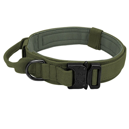 Collar táctico militar duradero para perros, juego de correa elástica, collar de entrenamiento de nailon para caminar para perros medianos y grandes, pastor alemán