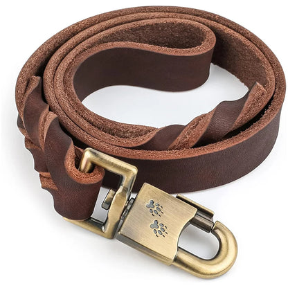 HeavyLuxeDog ™ Premium Genuine Leather Dog Leash