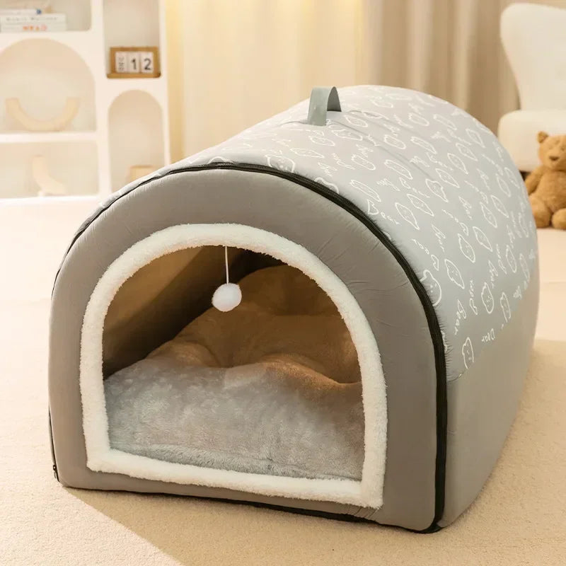 Caseta de invierno para perros, cálida, para perros, desmontable, lavable, nido, tienda de campaña para dormir profundamente para perros medianos y grandes, suministros para perros