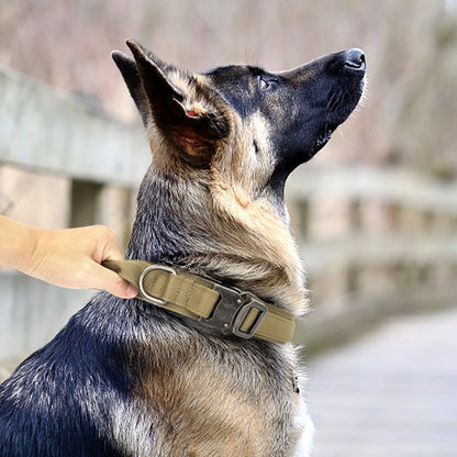 Collar táctico militar duradero para perros, juego de correa elástica, collar de entrenamiento de nailon para caminar para perros medianos y grandes, pastor alemán