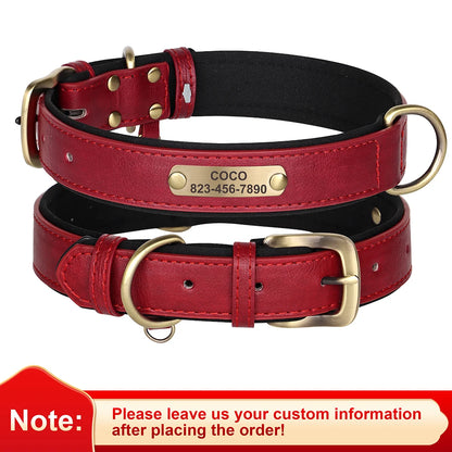 HeavyLuxeDog ™ Custom Engraved PU Leather Dog Collar