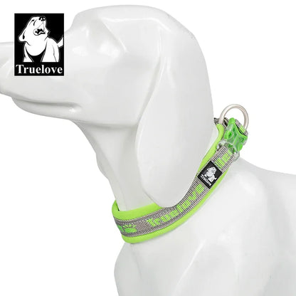 Collar para mascotas Truelove de nailon reflectante con hebilla Duraflex resistente para gatos pequeños, perros grandes, viajes, carreras, caminatas a campo traviesa, TLC50121