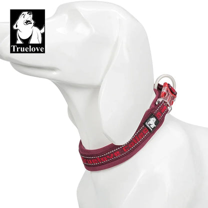 Collar para mascotas Truelove de nailon reflectante con hebilla Duraflex resistente para gatos pequeños, perros grandes, viajes, carreras, caminatas a campo traviesa, TLC50121