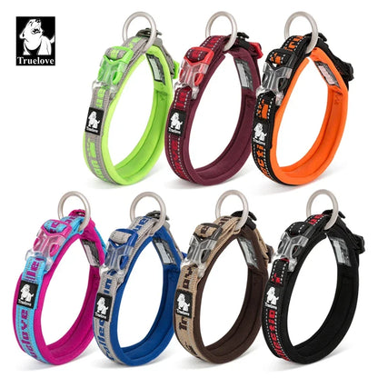 Collar para mascotas Truelove de nailon reflectante con hebilla Duraflex resistente para gatos pequeños, perros grandes, viajes, carreras, caminatas a campo traviesa, TLC50121