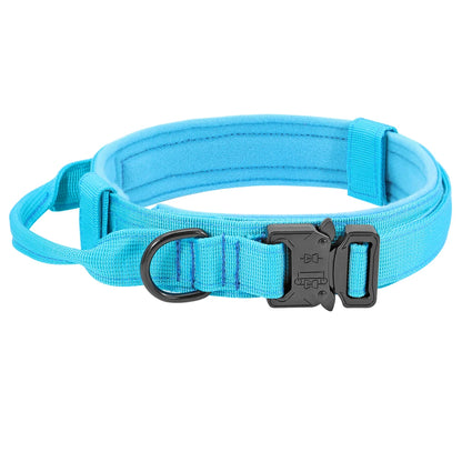 Collar táctico militar duradero para perros, juego de correa elástica, collar de entrenamiento de nailon para caminar para perros medianos y grandes, pastor alemán