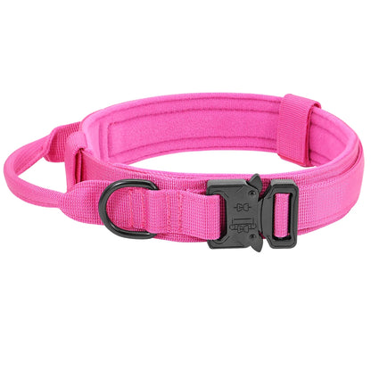 Collar táctico militar duradero para perros, juego de correa elástica, collar de entrenamiento de nailon para caminar para perros medianos y grandes, pastor alemán