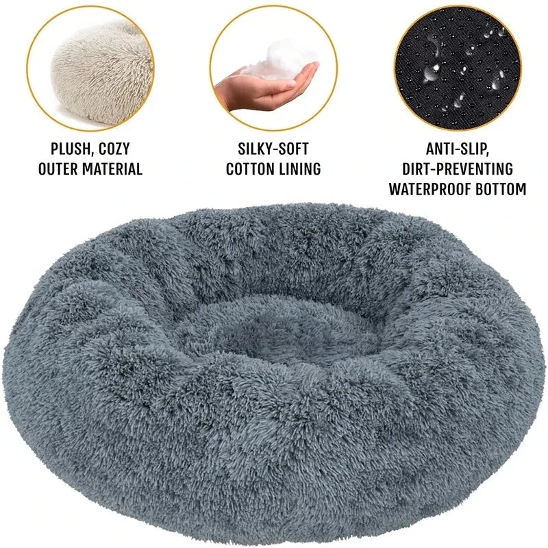 HeavyLuxeDog ™ Cozy Round Plush Pet Bed