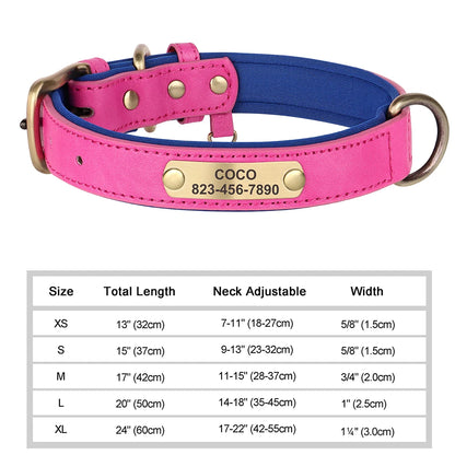 HeavyLuxeDog ™ Custom Engraved PU Leather Dog Collar