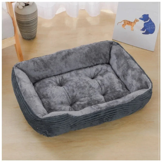 Cama para perro, gato, mascota, cuadrada, de felpa, para perros medianos y pequeños, sofá cama con cojín, cama calmante para mascotas, suministros para mascotas, accesorios