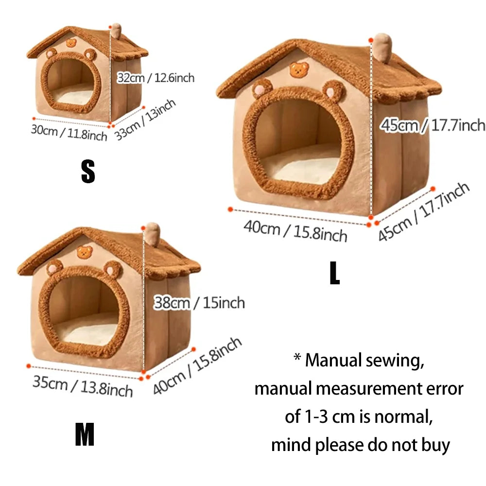 HeavyLuxeDog ™ Four-Season Washable Pet House – Cozy & Durable Bed for Cats and Small Dogs