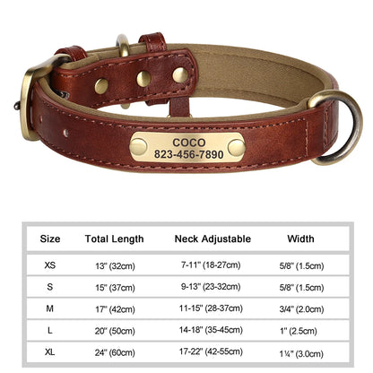 HeavyLuxeDog ™ Custom Engraved PU Leather Dog Collar