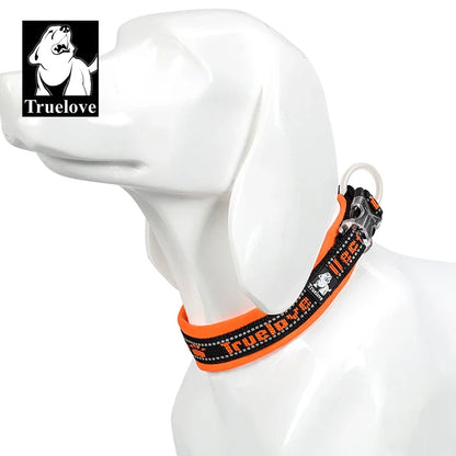 Collar para mascotas Truelove de nailon reflectante con hebilla Duraflex resistente para gatos pequeños, perros grandes, viajes, carreras, caminatas a campo traviesa, TLC50121