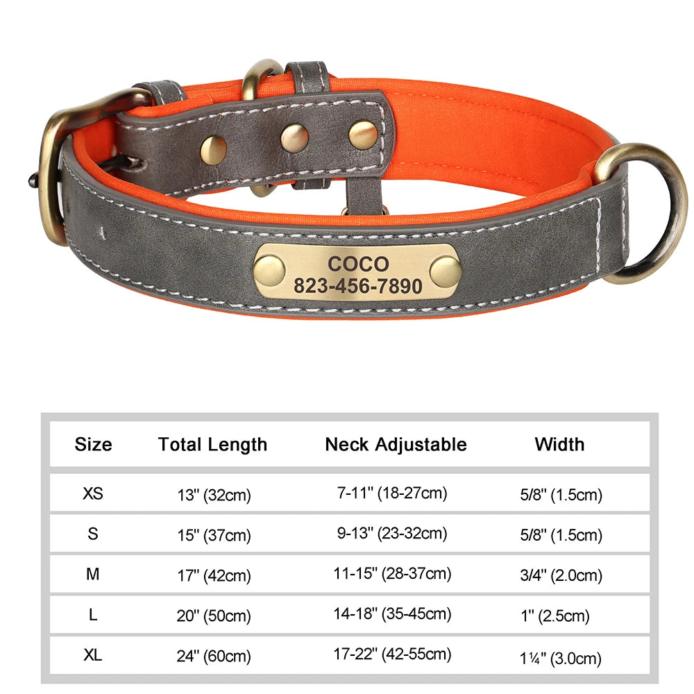 HeavyLuxeDog ™ Custom Engraved PU Leather Dog Collar