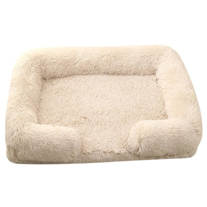 Sofá cama cálida de invierno para perros grandes, cojín de felpa para gatos, cama gruesa para perros, cojín antideslizante para gatos, accesorios para mascotas