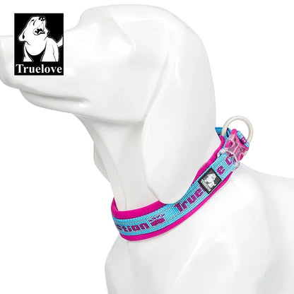 Collar para mascotas Truelove de nailon reflectante con hebilla Duraflex resistente para gatos pequeños, perros grandes, viajes, carreras, caminatas a campo traviesa, TLC50121