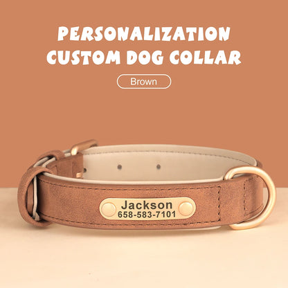 HeavyLuxeDog ™ Custom Engraved PU Leather Dog Collar