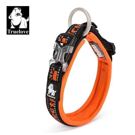 Collar para mascotas Truelove de nailon reflectante con hebilla Duraflex resistente para gatos pequeños, perros grandes, viajes, carreras, caminatas a campo traviesa, TLC50121