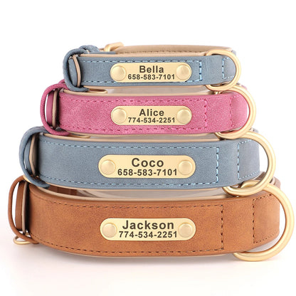 HeavyLuxeDog ™ Custom Engraved PU Leather Dog Collar