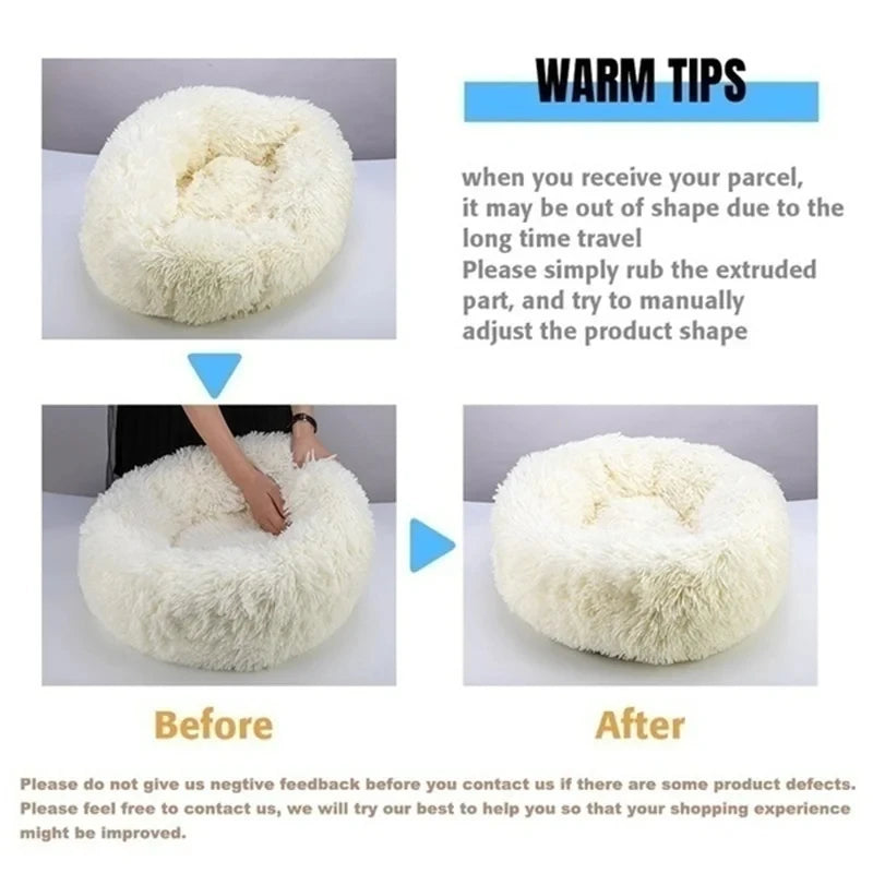 HeavyLuxeDog ™ Cozy Round Plush Pet Bed