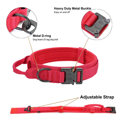 HeavyLuxeDog ™ Heavy-Duty Tactical Dog Collar & Bungee Leash Set