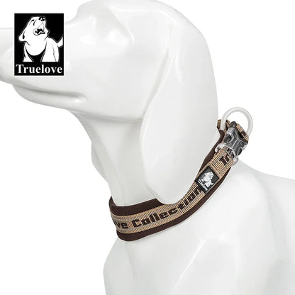 Collar para mascotas Truelove de nailon reflectante con hebilla Duraflex resistente para gatos pequeños, perros grandes, viajes, carreras, caminatas a campo traviesa, TLC50121