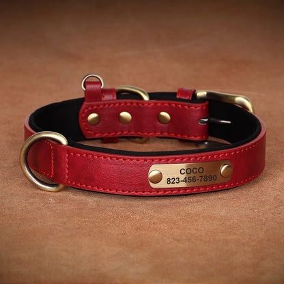 HeavyLuxeDog ™ Custom Engraved PU Leather Dog Collar