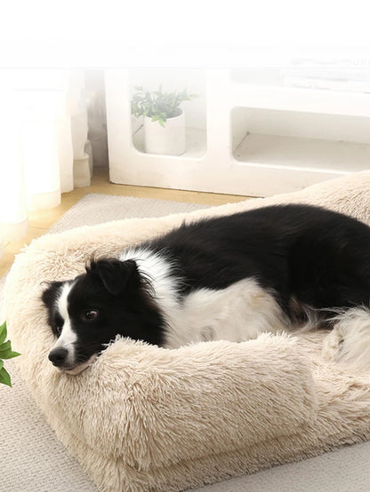 HeavyLuxeDog ™ Luxury Plush Sofa-Style Pet Bed