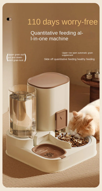 Nuevo dispensador de agua de gran capacidad para gatos y mascotas, separador de agua seca y húmeda para comedero automático, suministros de agua potable, contenedor de alimentos