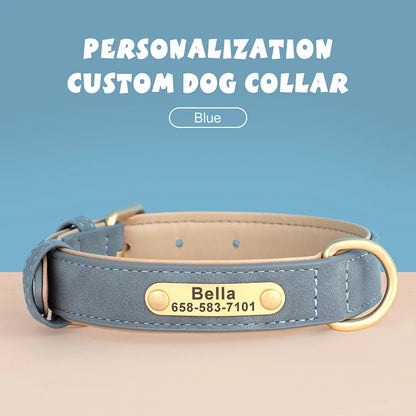 HeavyLuxeDog ™ Custom Engraved PU Leather Dog Collar