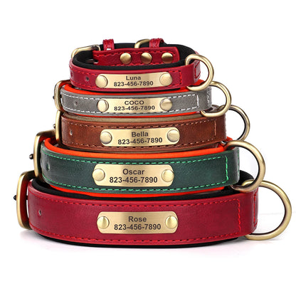 HeavyLuxeDog ™ Custom Engraved PU Leather Dog Collar