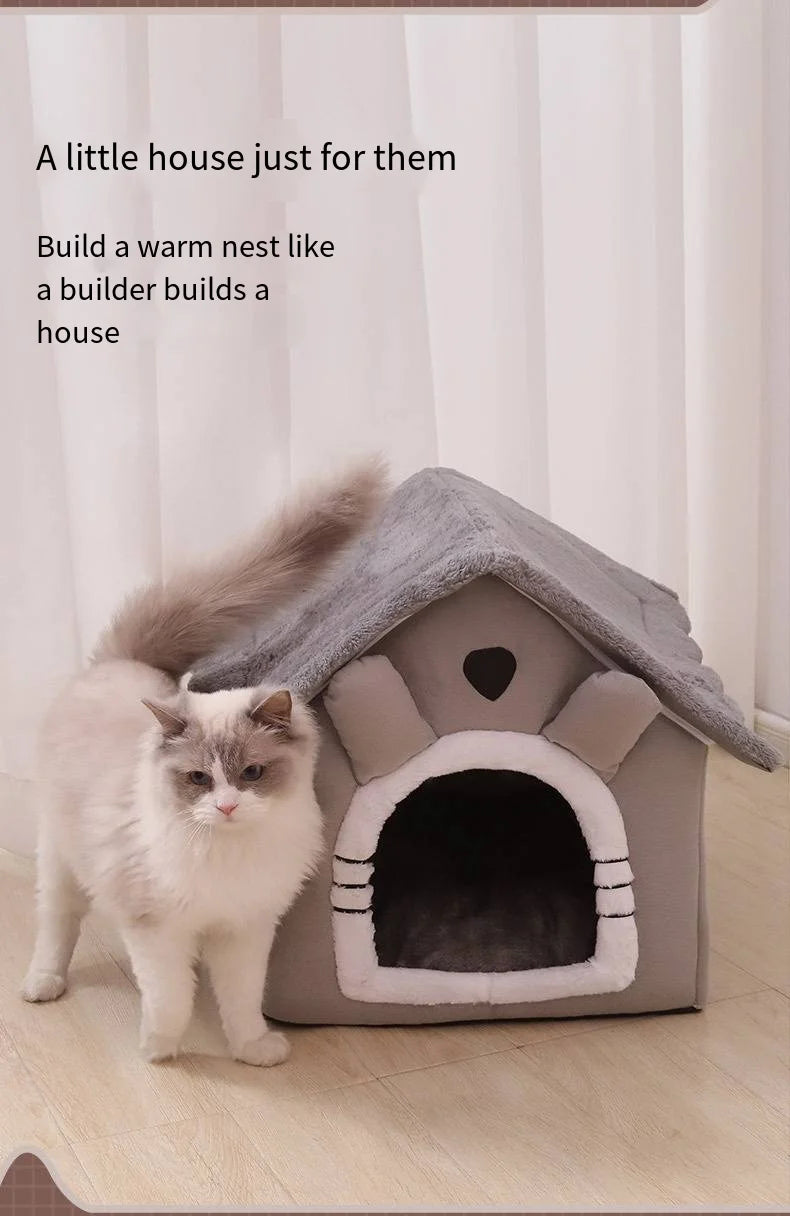 HeavyLuxeDog ™ Four-Season Washable Pet House – Cozy & Durable Bed for Cats and Small Dogs