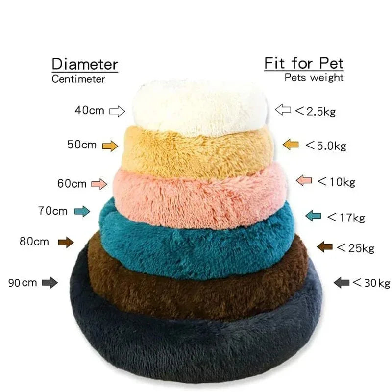 HeavyLuxeDog ™ Cozy Round Plush Pet Bed