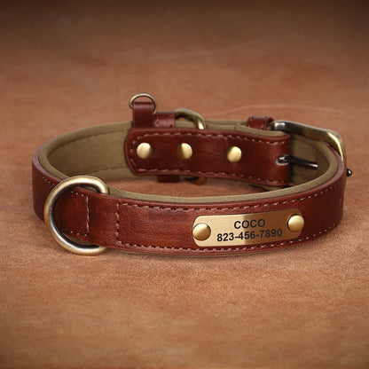 HeavyLuxeDog ™ Custom Engraved PU Leather Dog Collar