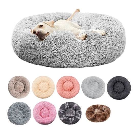 Cama redonda para perros, cálida cama de invierno para gatos, canasta de felpa para perros, cama lavable para mascotas pequeñas, medianas y grandes, sofá para gatos