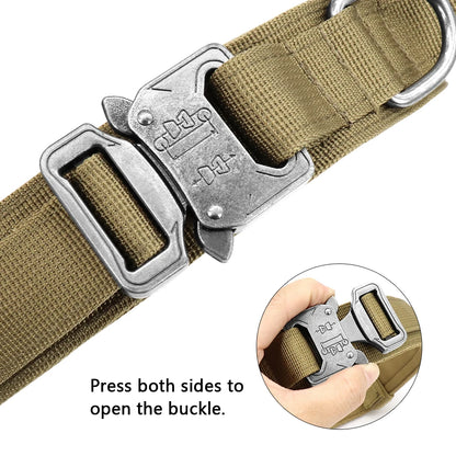 HeavyLuxeDog ™ Heavy-Duty Tactical Dog Collar & Bungee Leash Set