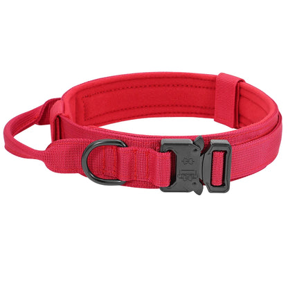 Collar táctico militar duradero para perros, juego de correa elástica, collar de entrenamiento de nailon para caminar para perros medianos y grandes, pastor alemán