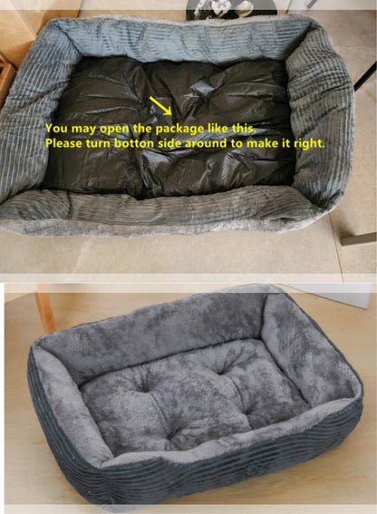 HeavyLuxeDog ™ Cozy Square Plush Pet Sofa Bed