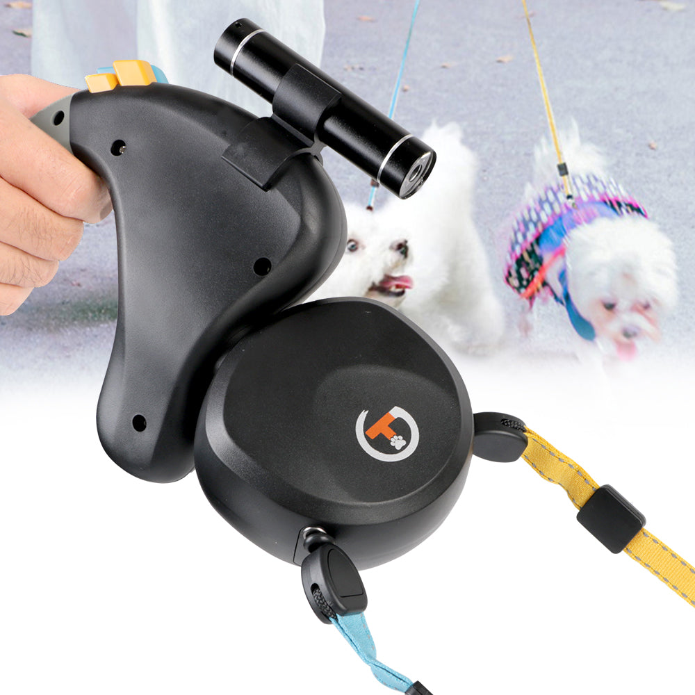 HeavyLuxeDog ™ Dual Retractable Dog Leash with LED Light