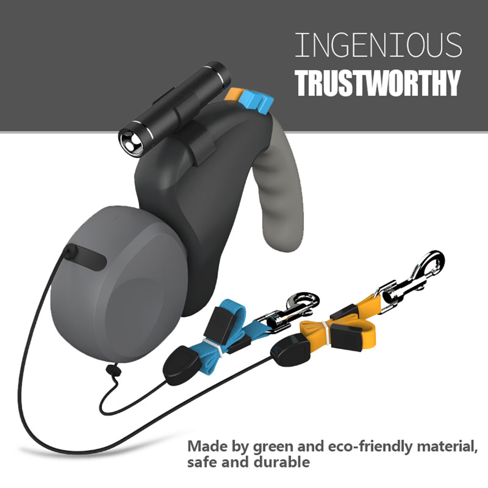 HeavyLuxeDog ™ Dual Retractable Dog Leash with LED Light